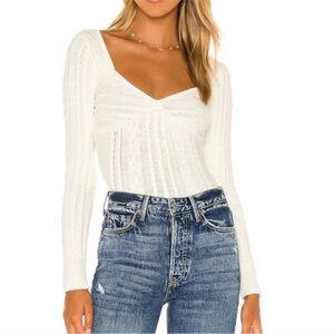 Majorelle Fallone Ivory Knit Long Sleeve Sweater